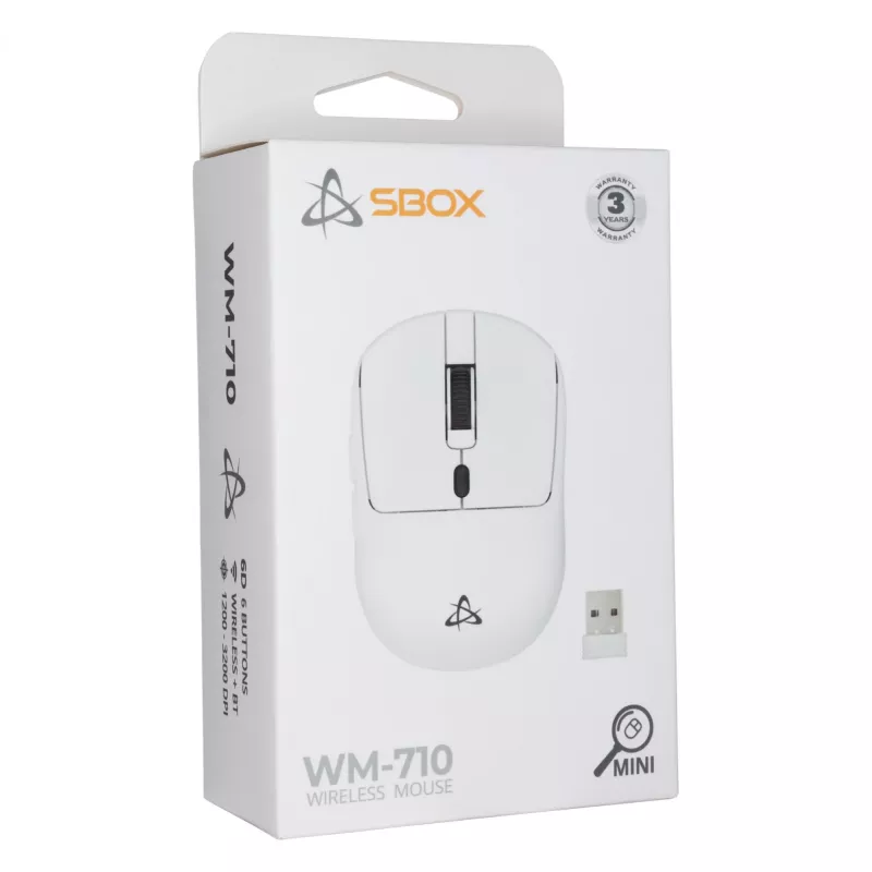 Ratón SBOX WM-710 blanco interfaz inalámbrica