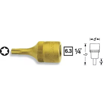 Hazet vaso destornillador Torx 6,3 mm (1/4) 8502-T30 longitud 28 mm (8502-T30)
