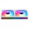 Jonsbo ZB-240WR Infinity Mirror ventilador, ARGB, PWM, aspas invertidas, 240 mm, blanco