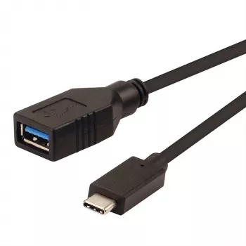 ROLINE adaptador de cable USB 3.1, USB Type-C - A, macho/hembra, OTG, negro, 0,15 m (11.02.9030)