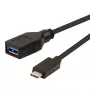 ROLINE adaptador de cable USB 3.1, USB Type-C - A, macho/hembra, OTG, negro, 0,15 m (11.02.9030)