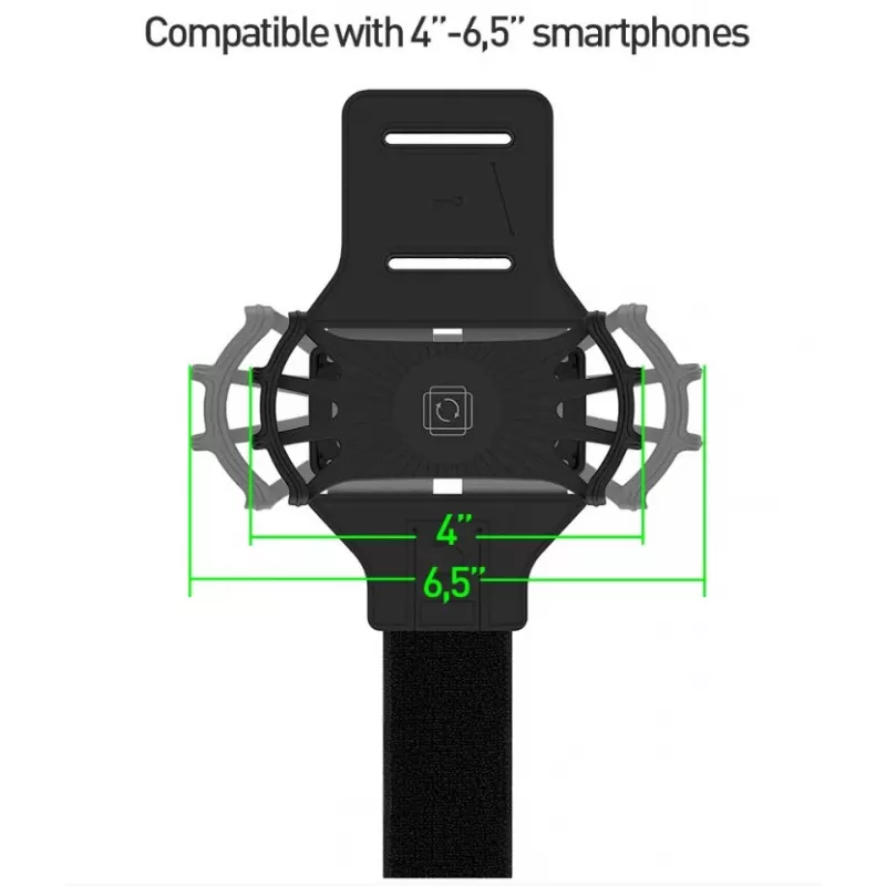 Brazalete deportivo Tellur A100 para smartphone, negro, ajustable, talla universal