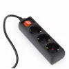 Alargador eléctrico Gembird EG-PSU3-01 0,6 m 3 salidas AC para interior negro