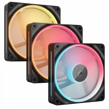 Ventilador de caja CORSAIR iCUE LINK LX120-R ARGB Reverse Blade 120mm – pack de 3 – negro