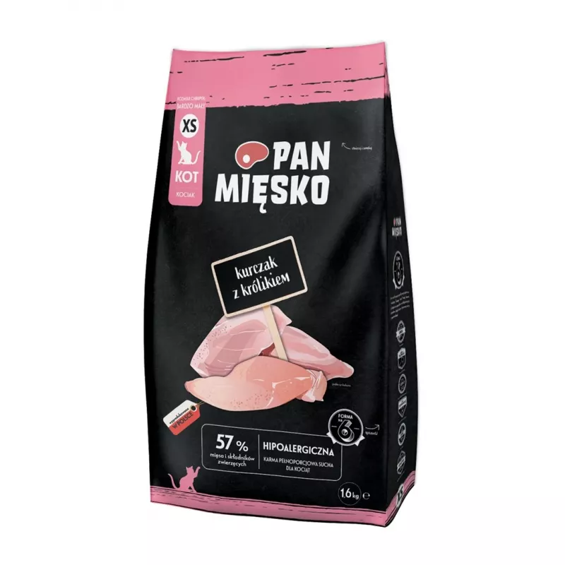 Pan Mięsko pienso para gatos pollo con conejo XS, 1,6 kg