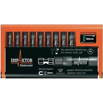 Wera 05057688001 Bit-Check 10 TX Impaktor 1 Juego de puntas, 10 uds., T20/T25/T30/T40