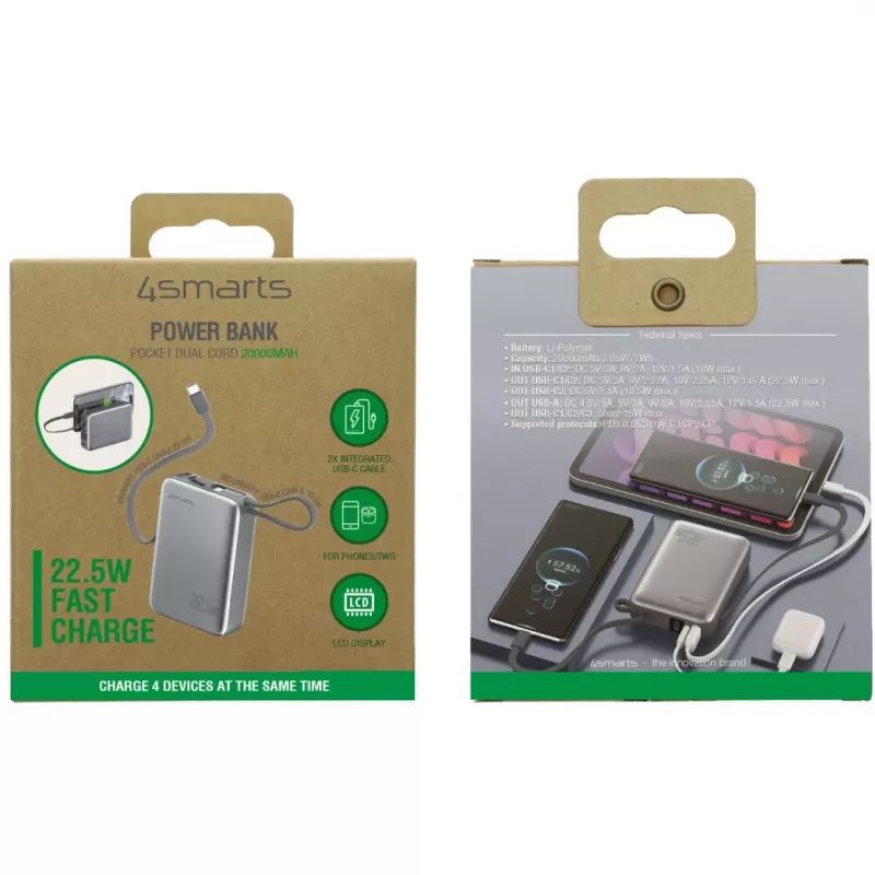Batería portátil 4smarts 541626 20000 mAh