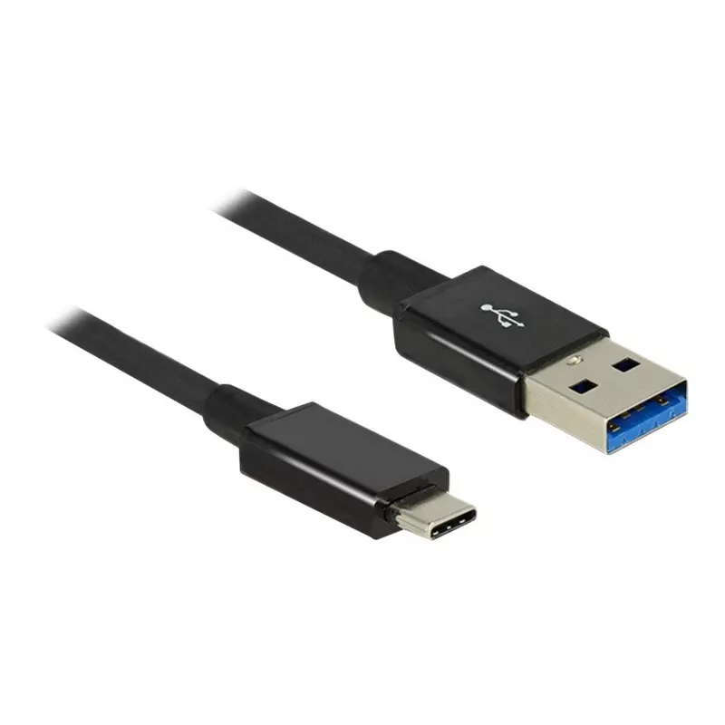 DeLOCK Premium - Cable USB - USB Type-C de 24 pines (macho) - a - USB Type-A de 9 pines (macho) - 1,0 m (USB 3.1 Gen2) - negro (83983)
