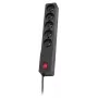 Alargador eléctrico Lestar 1,5 m negro con interruptor e indicador, 10 A, 250 V, 460 W