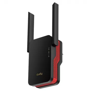 Amplificador de señal Wi‑Fi Cudy RE3000 2400–5000 MHz, 802.11ax/ac/n/g/b/a, Ethernet 100 Mbps, antena externa, negro/rojo