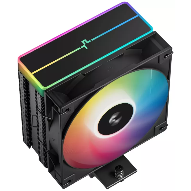 Ventilador DeepCool AG400 BK ARGB V2 120 mm negro — ventilador de CPU de 120 mm con rodamiento hidráulico, compatibilidad multisocket