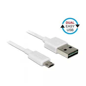Cable USB DeLOCK 84805 USB 2.0 0,2 m USB A Micro-USB B blanco