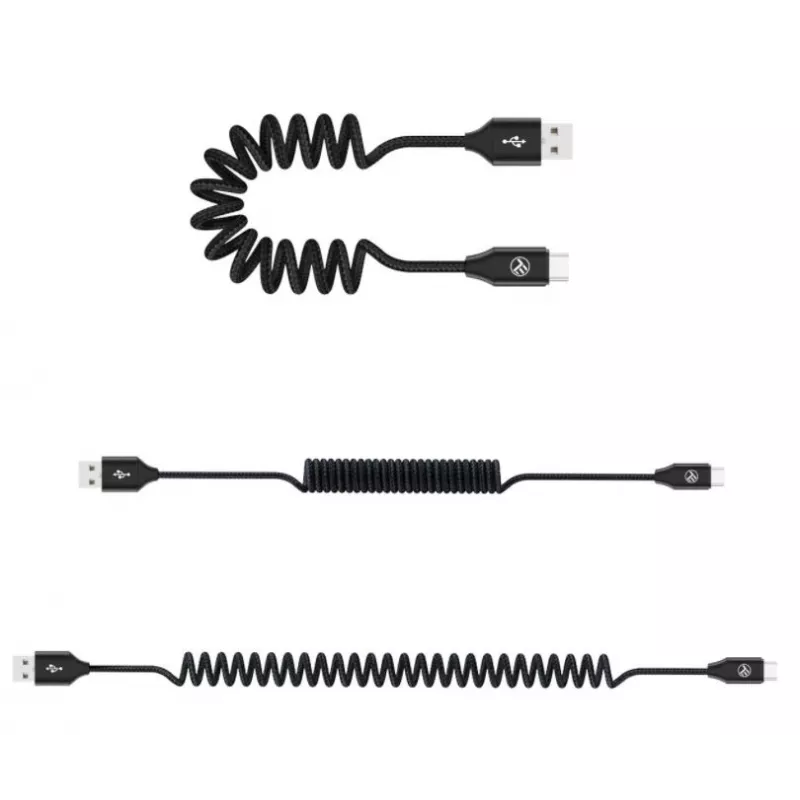 Cable de datos USB a USB-C Tellur Extendable 3A 1,8 m negro