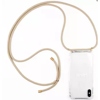 Funda con collar para smartphone Lookabe loo009 oro nude para iPhone Xr
