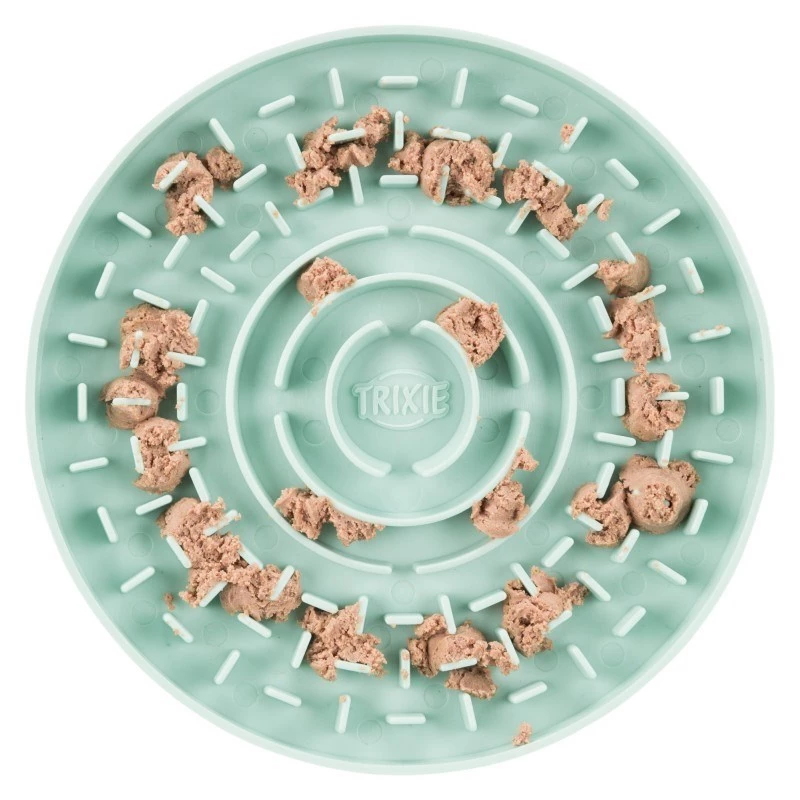 Plato lamedor Trixie Junior 15 cm — cuenco lamedor para perros, verde, 15 cm de diámetro, junior, 200 g