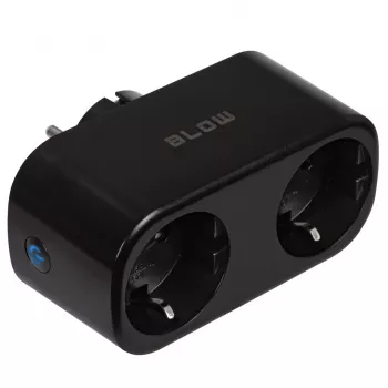 Enchufe inteligente doble controlado por Wi-Fi TUYA, negro