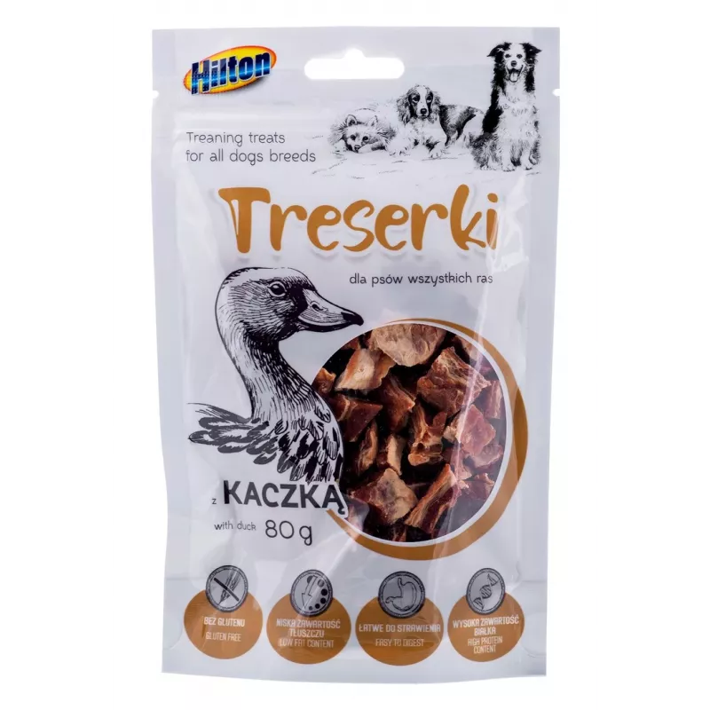 Premios de adiestramiento para perros Hilton Treaning Treats Duck 80 g — snacks blandos de adiestramiento con sabor a pato