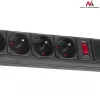 Regleta de alimentación Maclean MCE219 1,5 m 5 tomas de CA interior negro