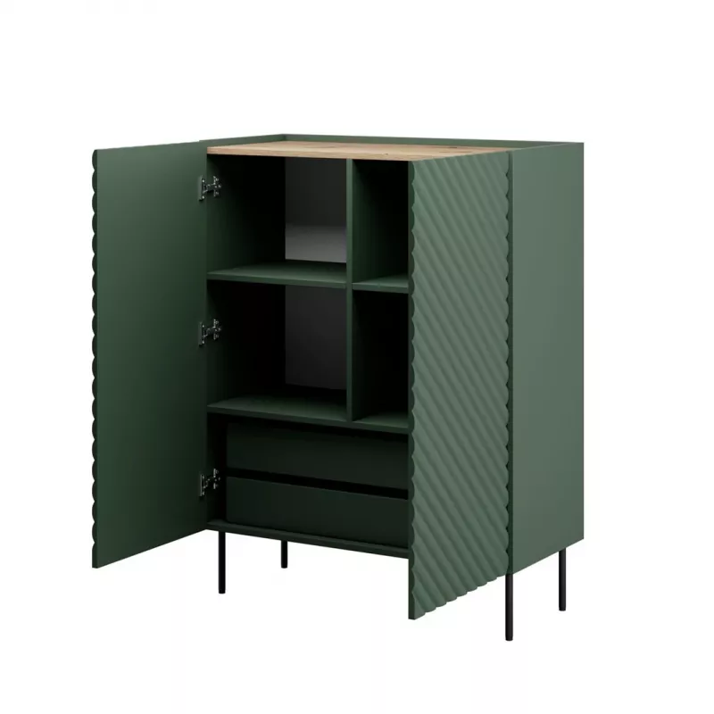 Estantería Cama Meble ONDA ONDA 98×45×127 cm verde, armario de pared de suelo