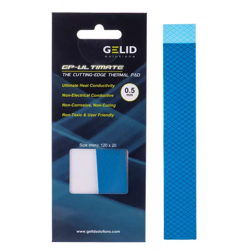 Almohadilla térmica Gelid TP-GP04-R-A 120×20×0,5 mm, densidad 3,2 g/cm³, gris