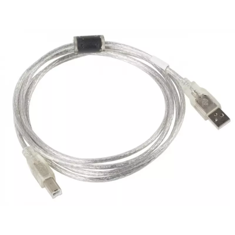Cable USB 2.0 LANBERG CA-USBA-12CC-0018-TR, USB A (macho) a USB B (macho), 1,8 m, transparente