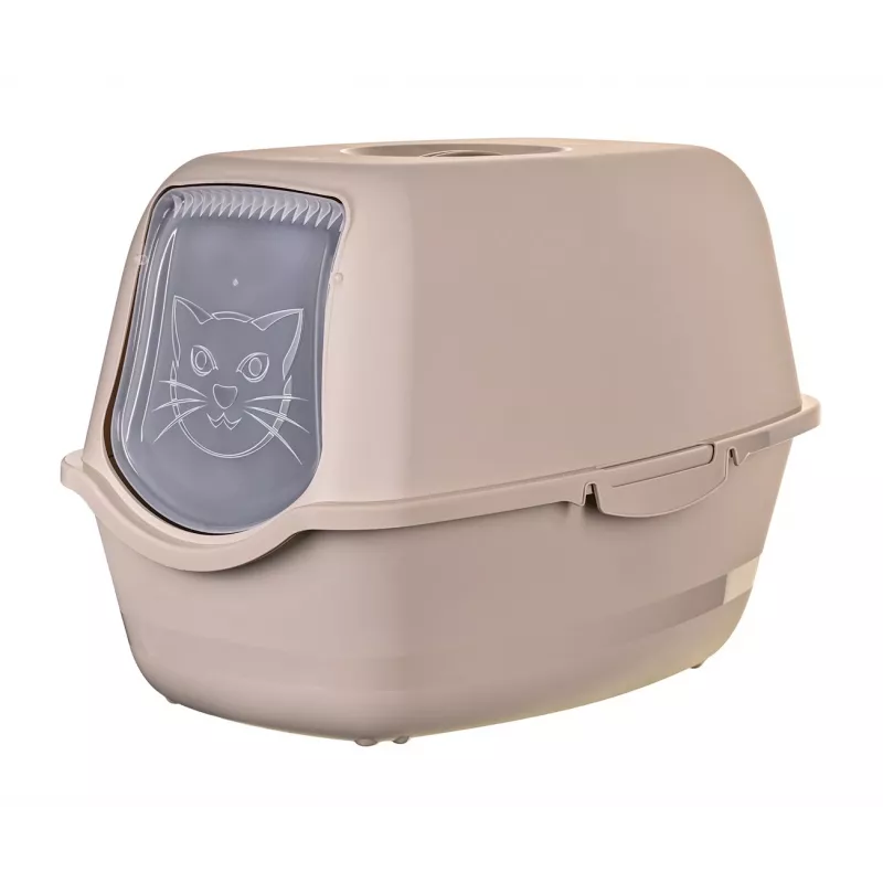 Arenero para gatos DIAMENTIQ BAYA, plástico, puertas reversibles, 55,5×40×38,7 cm, beige