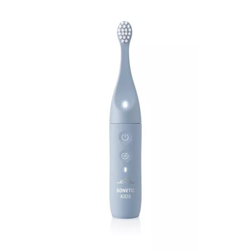 Cepillo de dientes eléctrico infantil ETA Sonetic Kids, azul — cabezal compacto, limpieza suave