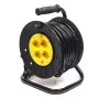 Alargador con carrete 25m, 4 tomas, 3x2,5mm²
