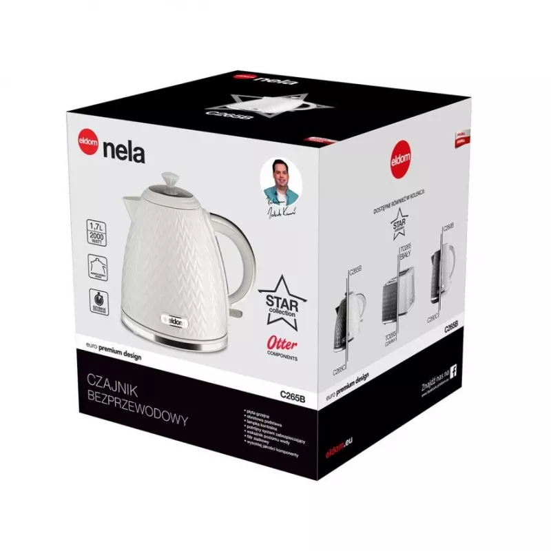 ELDOM C265B NELA Hervidor de agua 1,7 L 2000 W Blanco
