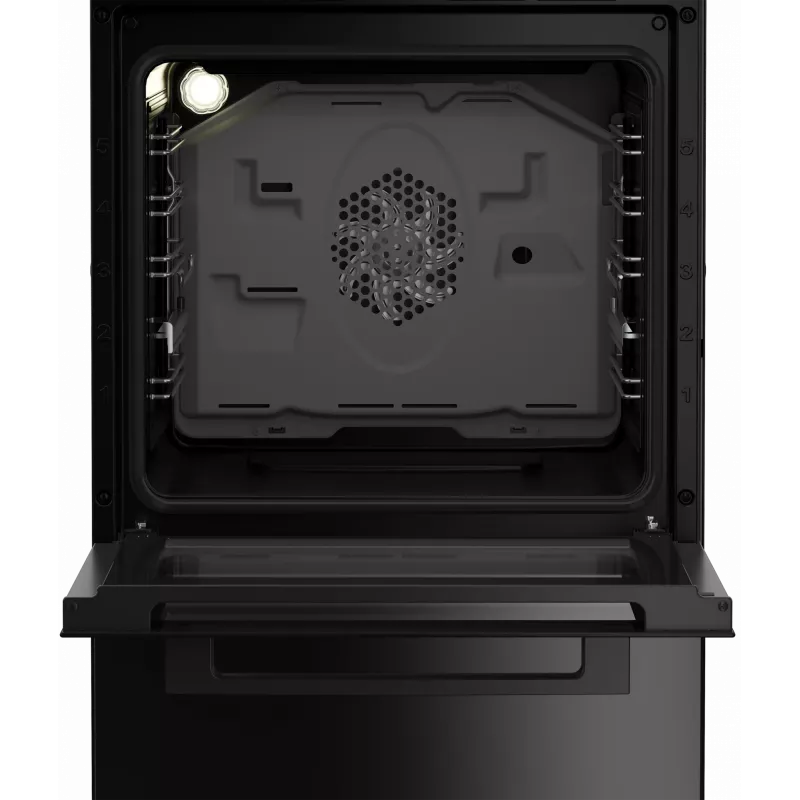 Placa de inducción con horno eléctrico Beko FSM59305BDT, 60 L, 50 cm de ancho, negro, clase de eficiencia energética A, inducción con 4 zonas Boost