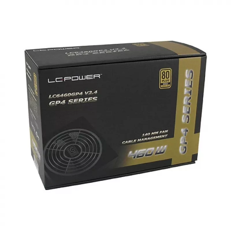 LC Power GP4 Series LC6460GP4 V2,4 - Fuente de alimentación (interna) - ATX12V 2,4 - 80 PLUS Gold - 460 vatios - PFC activo (LC6460GP4)