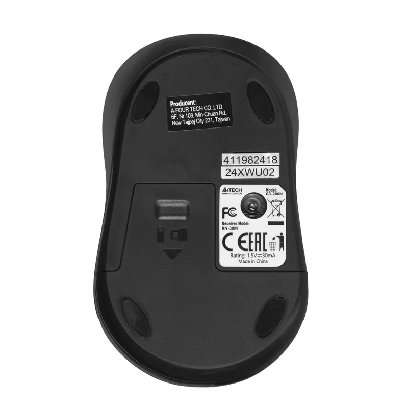Ratón A4Tech G3-280N ambidiestro RF inalámbrico óptico 2000 DPI