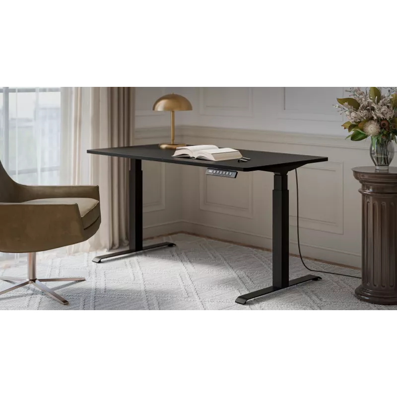 Escritorio con regulación eléctrica de altura MOON LONG 150x80x72-120 negro