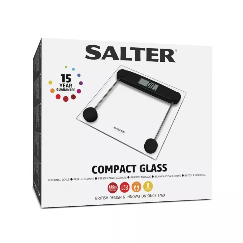 Báscula de baño Salter 9208 BK3R compacta de cristal electrónica