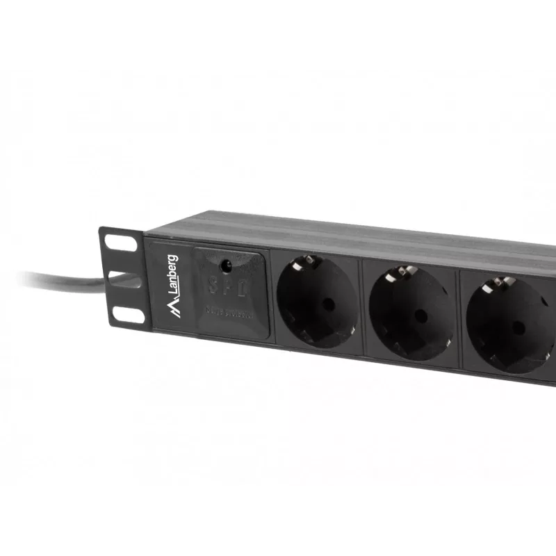 Lanberg PDU-03E-0200-BK Unidad de distribución de energía (PDU) 3 salidas AC 1U negro