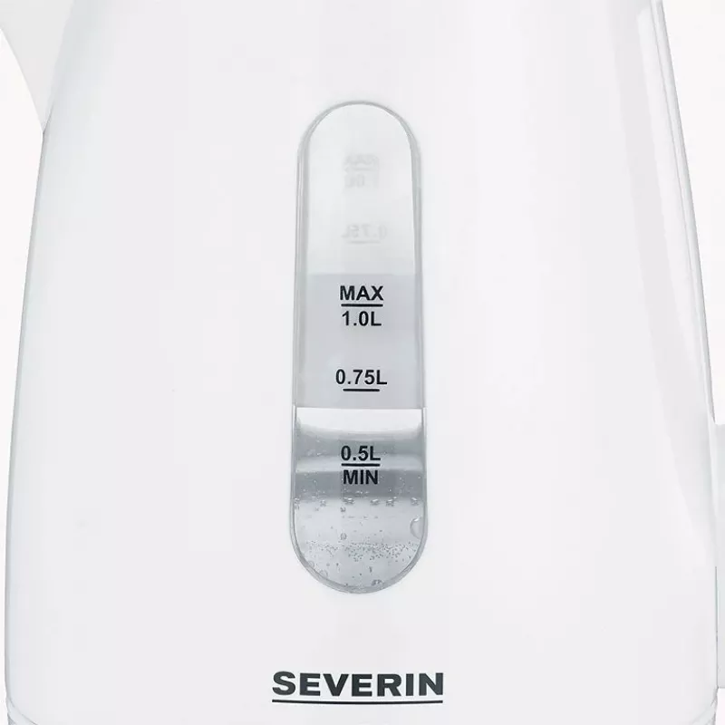 Hervidor eléctrico SEVERIN 1 L 2200 W blanco — inalámbrico, base de 360°, resistencia oculta