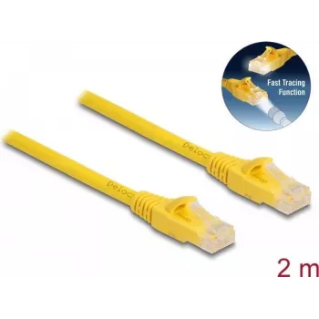 Cable de red DeLOCK RJ45 Cat.6A U/UTP 2 m amarillo