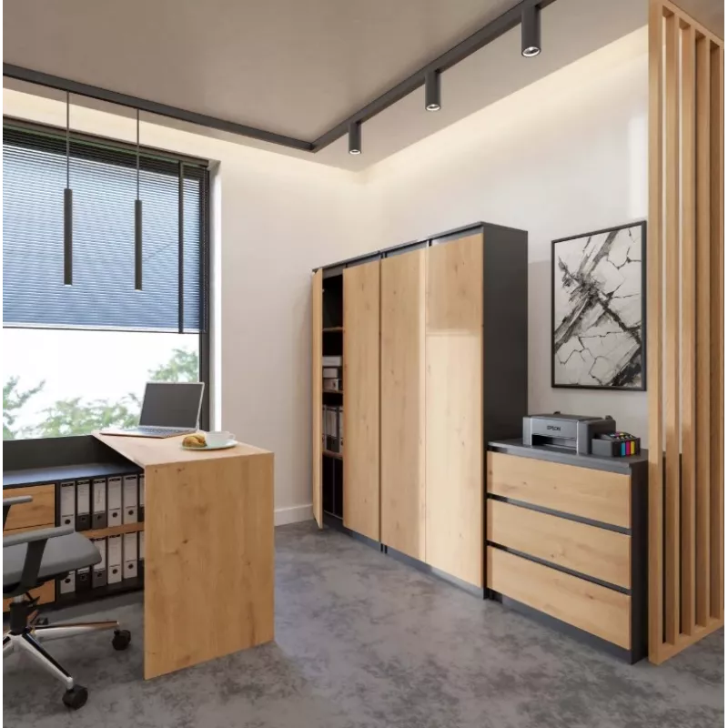 Estantería RS-80 HEMN OFFICE, antracita/roble Artisan