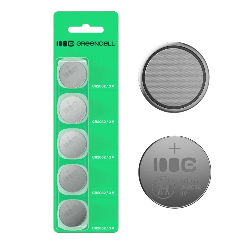 Pila de botón Green Cell CR2032 3V — pack de 5
