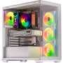 Caja de PC KRUX Exo Midi Tower, ATX/micro-ATX/mini-ITX, 2x cristal templado, USB-C, 4 ventiladores de 120 mm, 2 bahías de 3,5 pulgadas + 2 de 2,5 pulgadas, GPU hasta 40,5 cm, blanca