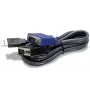 TRENDnet TK CU10 - Cable de teclado / vídeo / ratón (KVM) - USB Type A, 4-pin, HD-15 (M) - HD-15 (M) - 3,1m - Negro (TK-CU10)