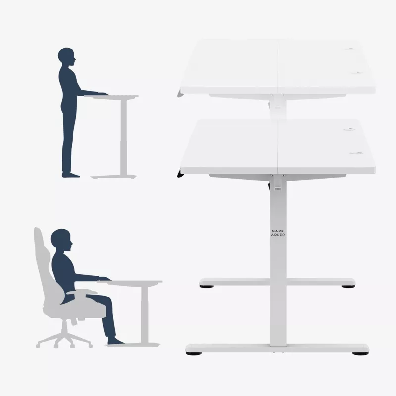 Escritorio mark adler Leader 7.3 Blanco — estación de trabajo ergonómica de altura ajustable