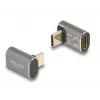 Adaptador USB DeLOCK 40 Gbit/s USB Type-C PD 3.0 100 W conector macho a conector hembra en ángulo 8K 60 Hz metal