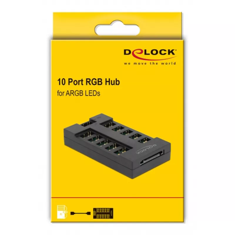 Delock - hub de luz LED RGB - 10 conexiones - negro (64128)