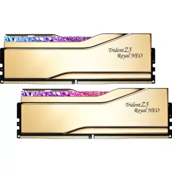 DIMM 32 GB DDR5-6400 (2x 16 GB) Dual-Kit, memoria dorada, F5-6400J3039G16GX2-TR5NG, Trident Z5 Royal Neo, AMD EXPO