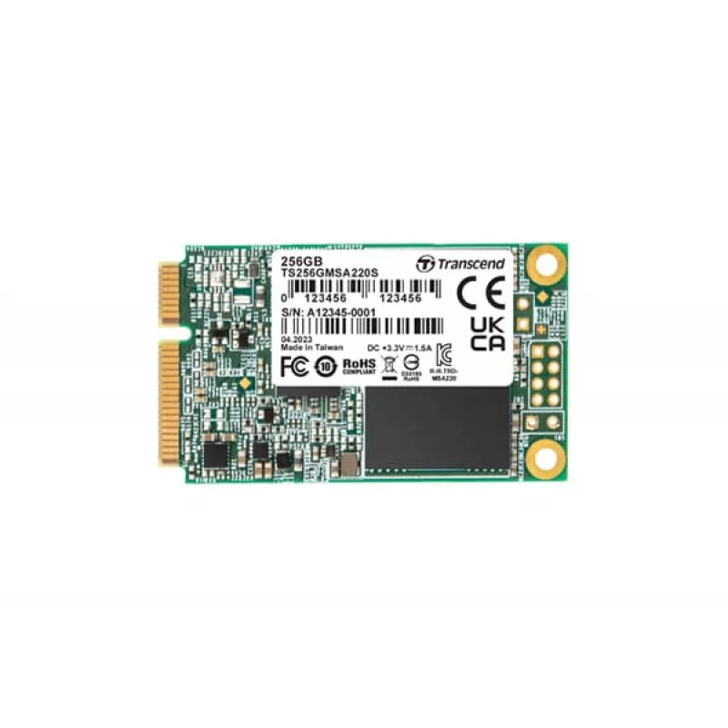 Transcend SSD 256 GB Transcend MSA220S mSATA 3D NAND, SATA3 – disco de estado sólido – mSATA