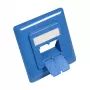 Pieza central 50x50 mm con marco embellecedor 80x80 mm para tomas de red, azul cielo RAL5015, Good Connections (GC-N0060)