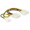 Cable de alimentación interno DeLOCK 83658 0,39 m 3 pines a 2 x Molex 4 pines