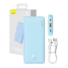 Batería portátil Baseus Airpow 10000 mAh, 20W, LiPo, USB-C + USB-A, azul