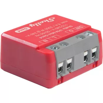 Shelly 1PM Mini Gen4 pack de 2 — relé inteligente Wi-Fi Shelly con medición de potencia, formato de módulo compacto